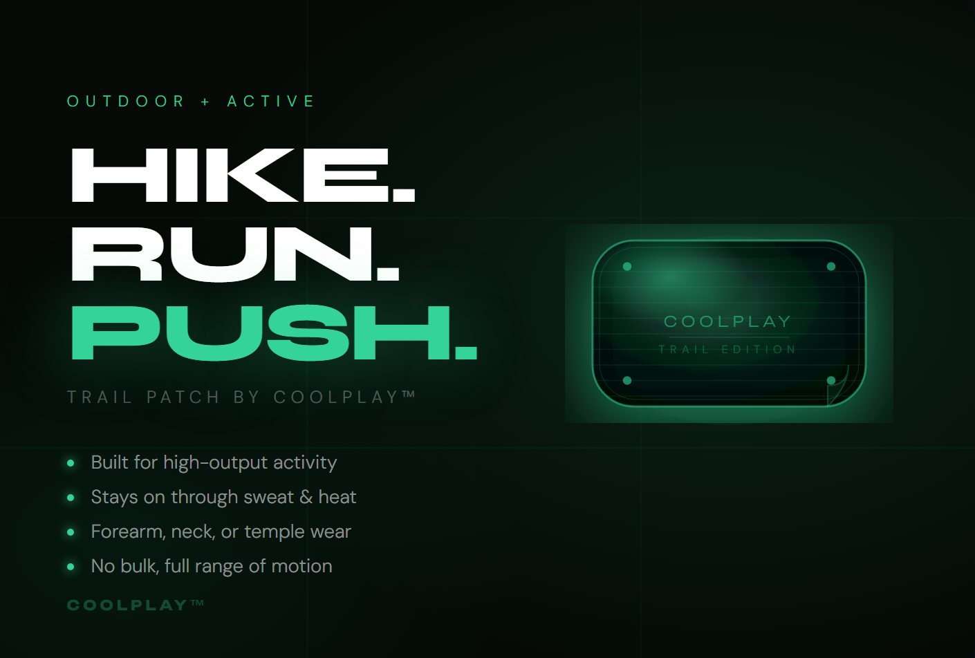 Coolplay Trail Patch — Outdoor and Active.