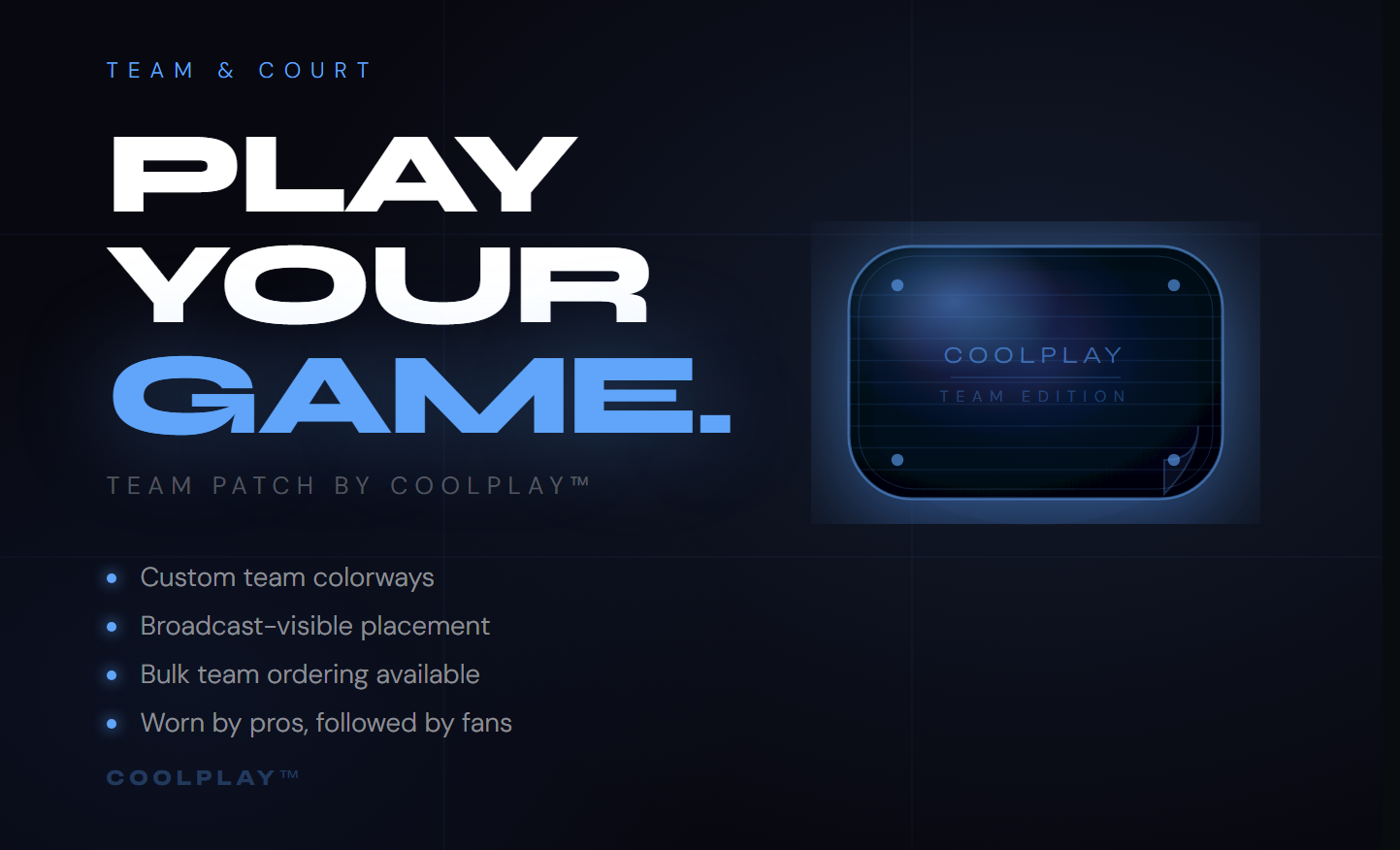 Coolplay Team Patch — Team and Court.